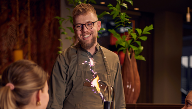 Dessert met Vuurwerk in Stein
