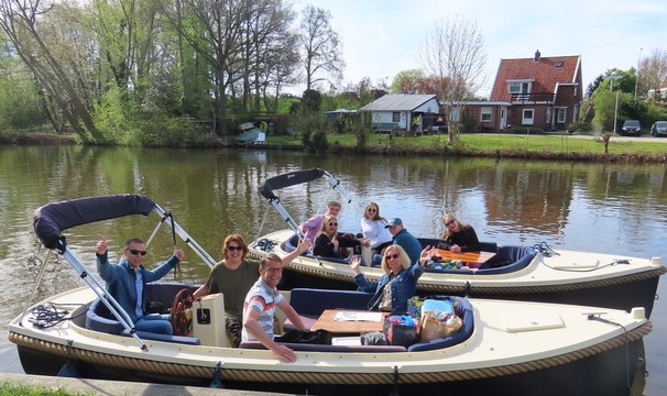 Boating and sipping wine